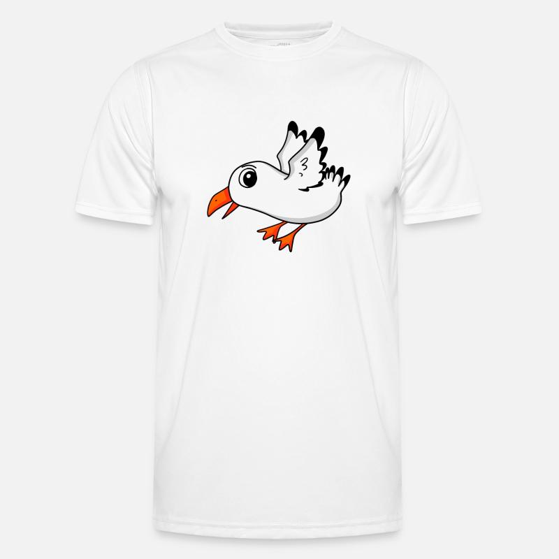 Möwe Vogel - Männer Funktions-T-Shirt - Weiß