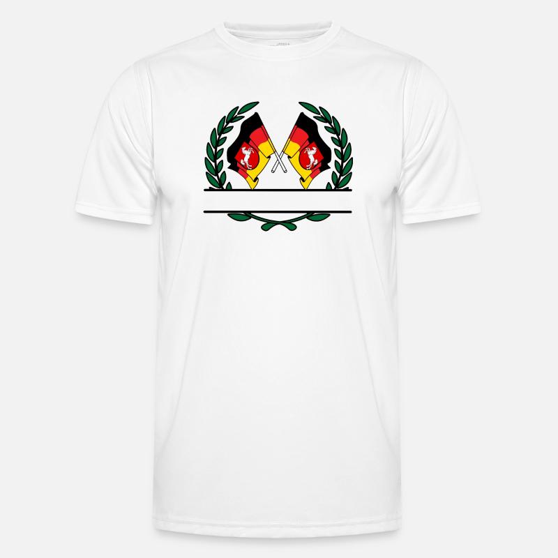 Drapeaux Basse-Saxe couronne de laurier bannière T-shirt sport Homme