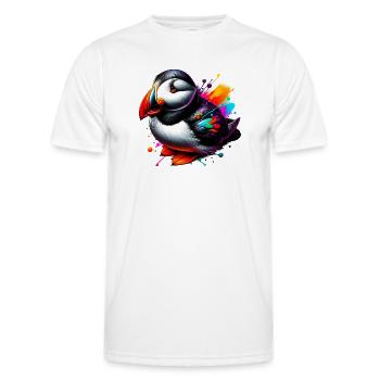 Papageitaucher - Männer Funktions-T-Shirt - Weiß - Vorne - AI Model Male 178 dark (178cm)