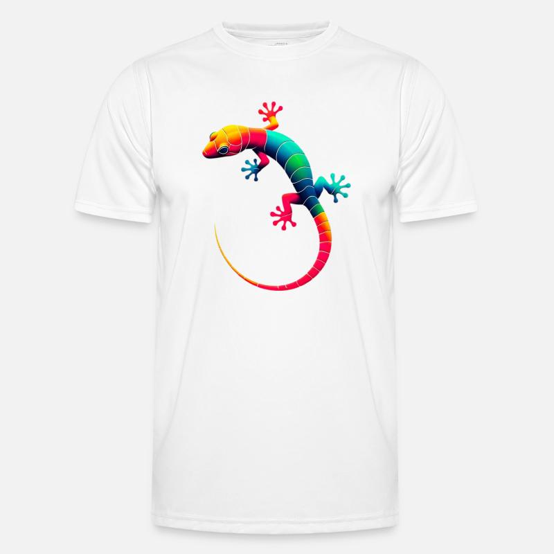 Gecko - Männer Funktions-T-Shirt - Weiß