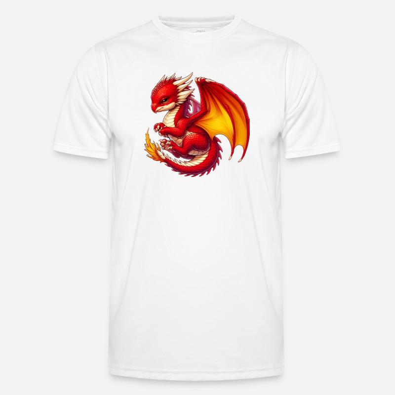 Drache - Männer Funktions-T-Shirt - Weiß