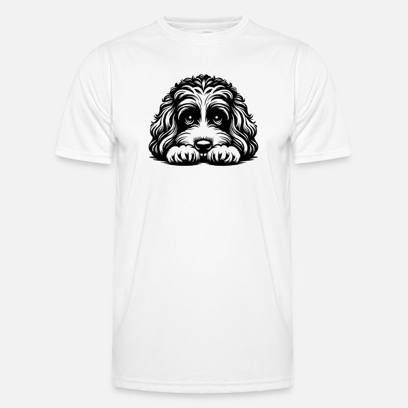 Cavapoo Kopf mit Pfoten - Männer Funktions-T-Shirt - Weiß