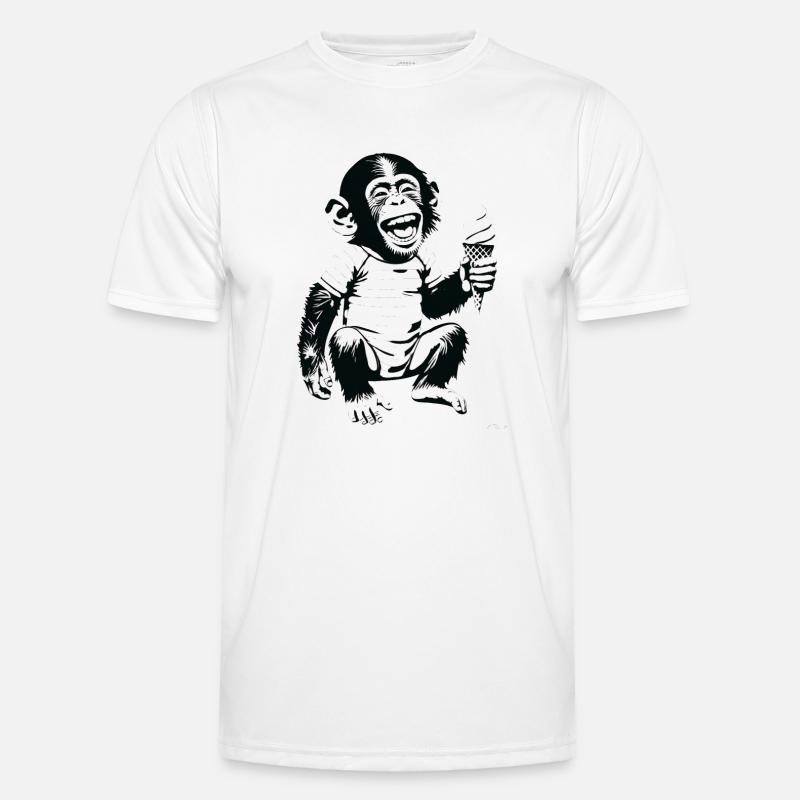 Verspielter Affe mit Eiscreme-Design Männer Funktions-T-Shirt