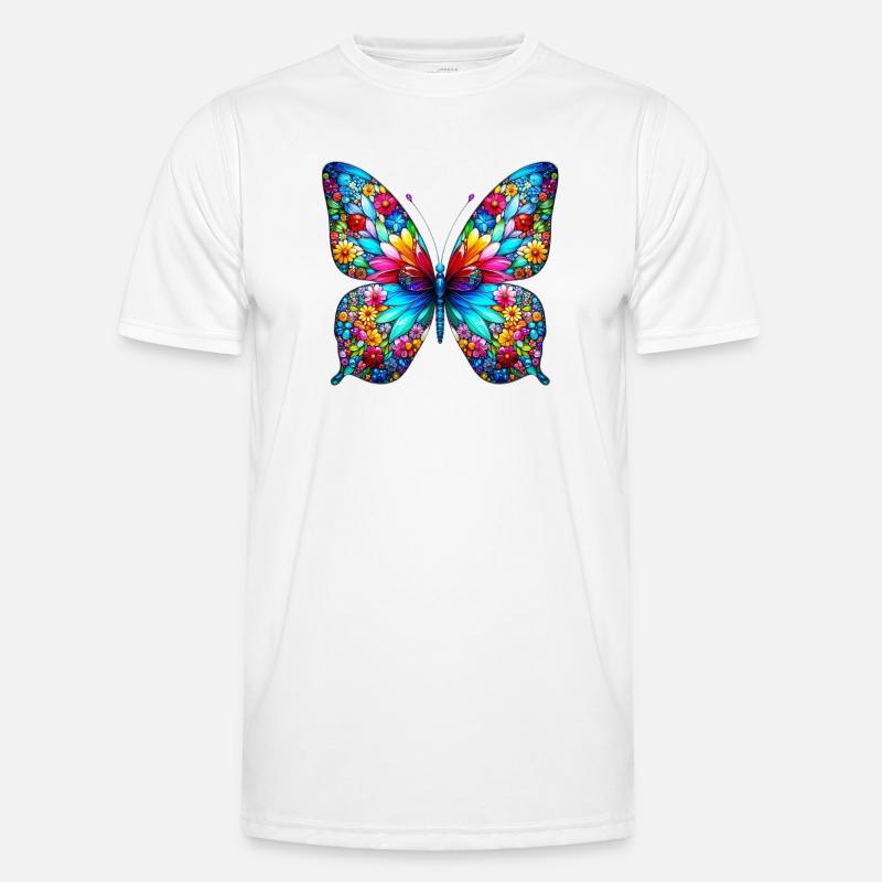 Sommerfugl - Funktionsshirt til herrer - hvid