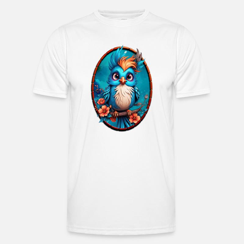 Leuchtend blauer Vogel Männer Funktions-T-Shirt