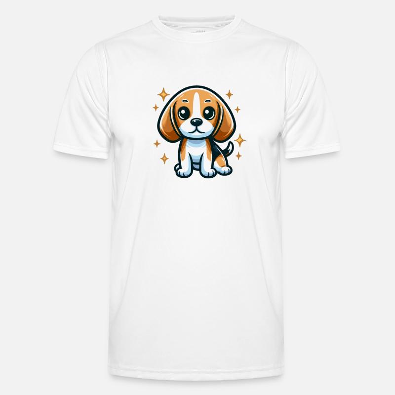 Beagle Chibi Dog - Men's Functional T-Shirt - white
