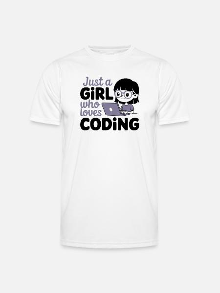 Just a Girl Who Loves Coding - Men's Functional T-Shirt - white