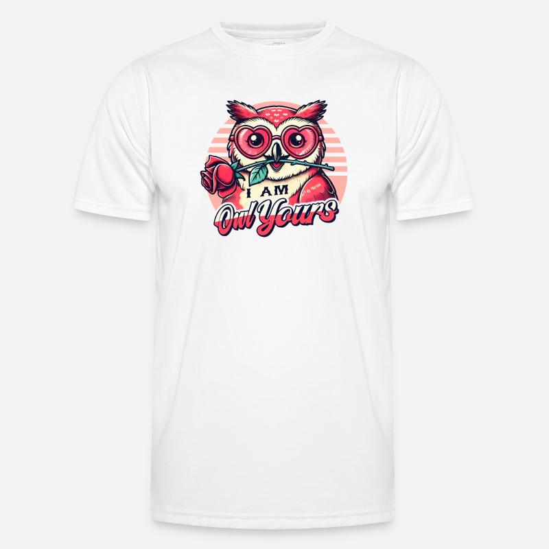 Verliebte Retro-Eule - Süßes Valentinstag Design Männer Funktions-T-Shirt