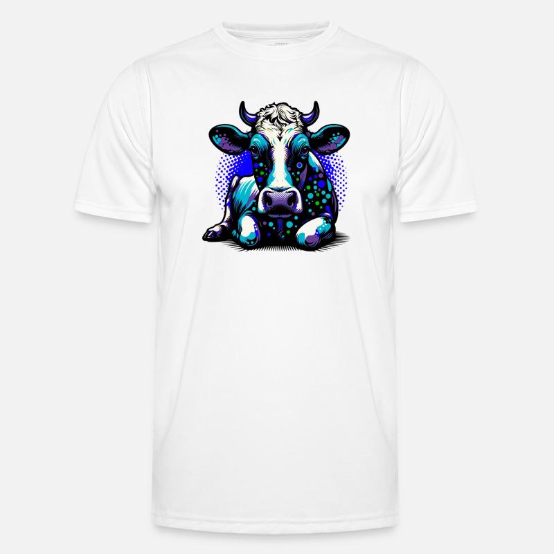 Kuh - Männer Funktions-T-Shirt - Weiß