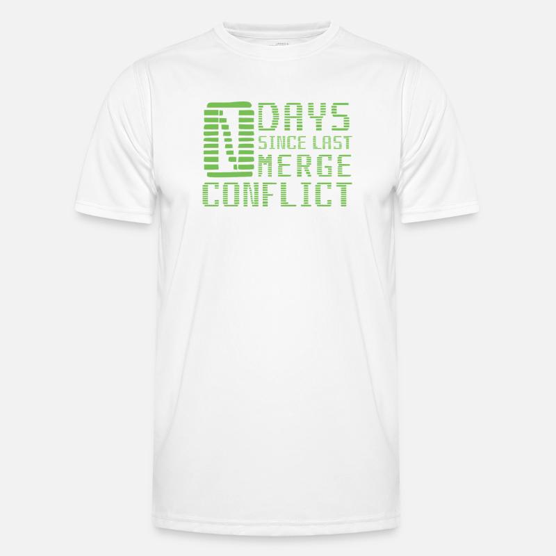 Merge Conflict Software Developer Entwickler Geek - Männer Funktions-T-Shirt - Weiß