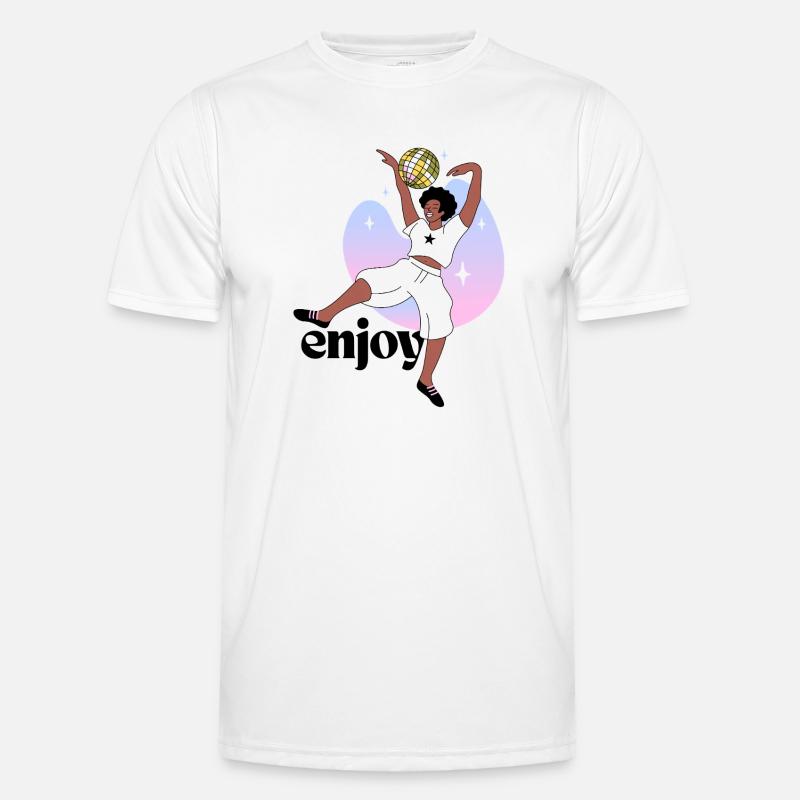 Disco Dancing Empreinte digitale Illustration T-shirt sport Homme