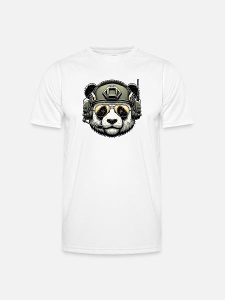 Panda Military Army Design - Men's Functional T-Shirt - white