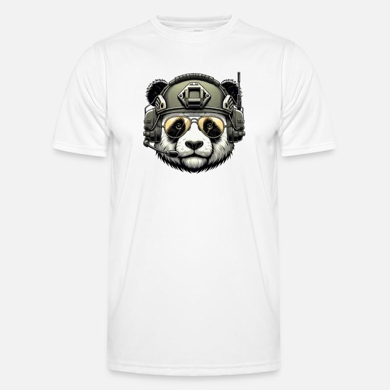 Panda Militär Armee Design Männer Funktions-T-Shirt