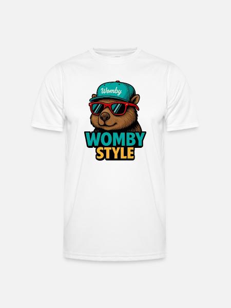 Womby Style Beaver with Sunglasses - Men's Functional T-Shirt - white