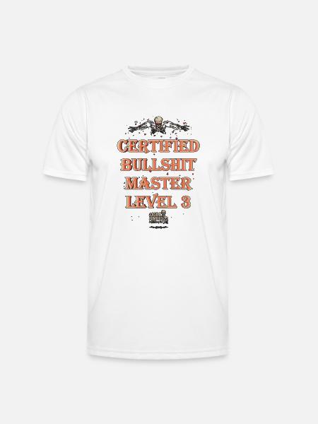 Certified Bullshit Master Level 3 - Men's Functional T-Shirt - white