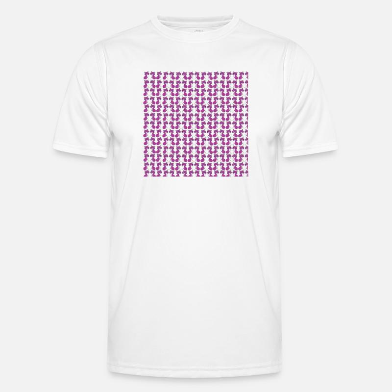 katzenmuster, langhaar katze sitzend, Samtpfote - Männer Funktions-T-Shirt - Weiß