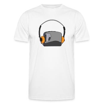 Lecteur audio cassette portable cool - T-shirt sport Homme - blanc - Devant - AI Model Male 178 dark (178cm)