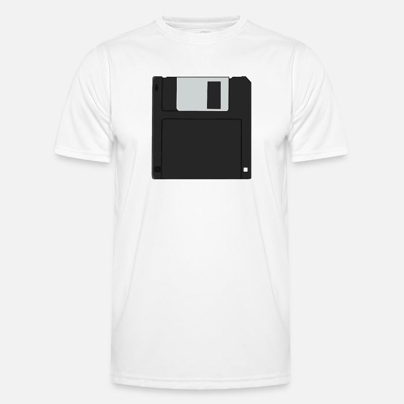 Nostalgic 3½ inch Diskette Retro Floppy Disk - Men's Functional T-Shirt - white