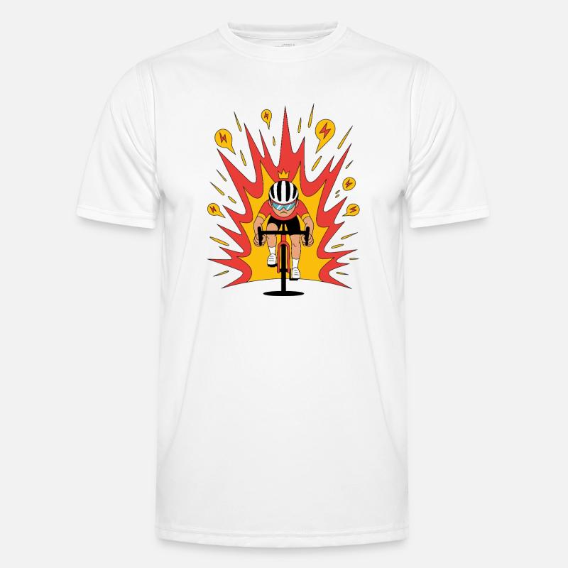 Angriffsmodus Radfahrer Krone Karikatur Männer Funktions-T-Shirt