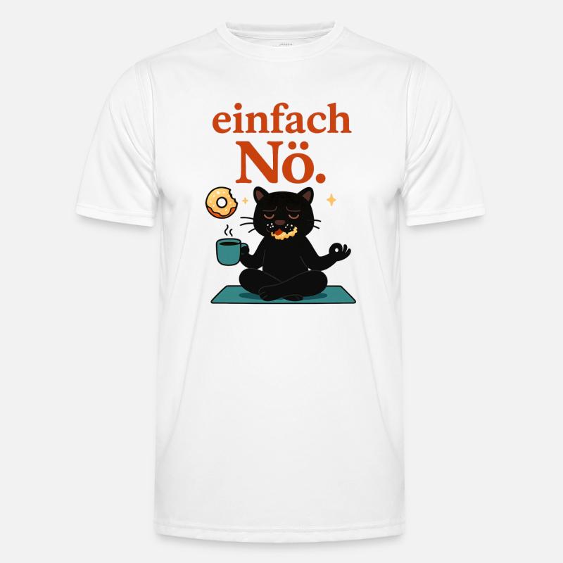 Entspannte Yogapose - einfach Nö - Männer Funktions-T-Shirt - Weiß