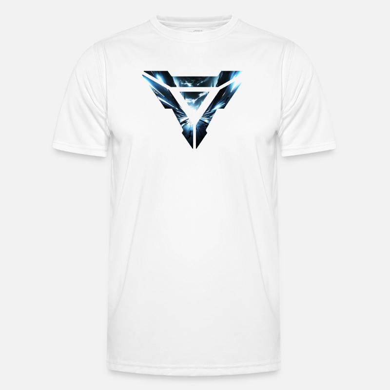 Futuristic Cyber Realm Triangular Design - Men's Functional T-Shirt - white