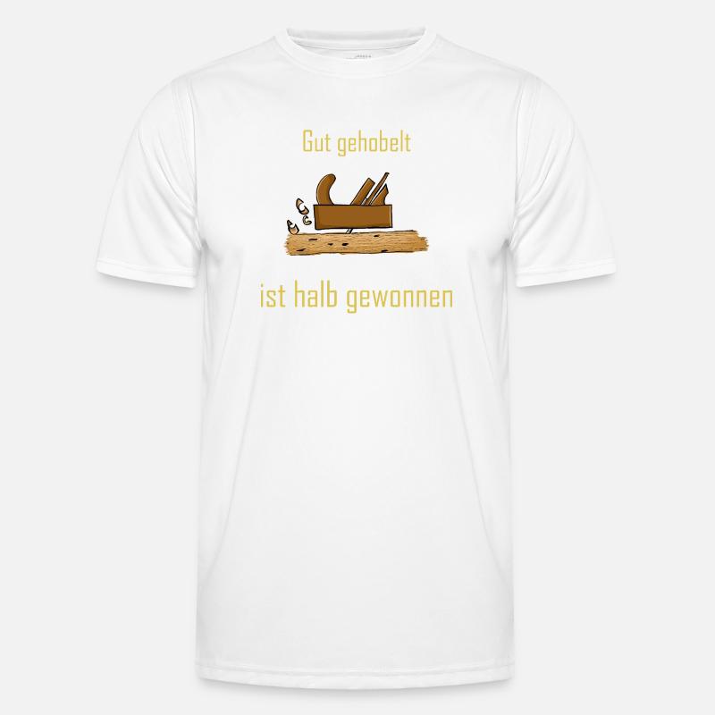 Construction rustique en bois avec dicton T-shirt sport Homme