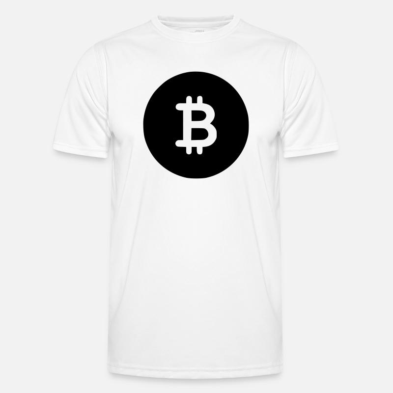 Bitcoin schwarzes Icon Männer Funktions-T-Shirt