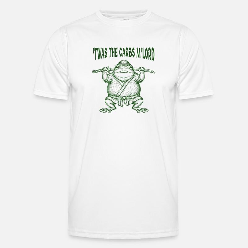 Twas The Carbs M'Lord Medieval Frog  Meme Fat Toad - Men's Functional T-Shirt - white