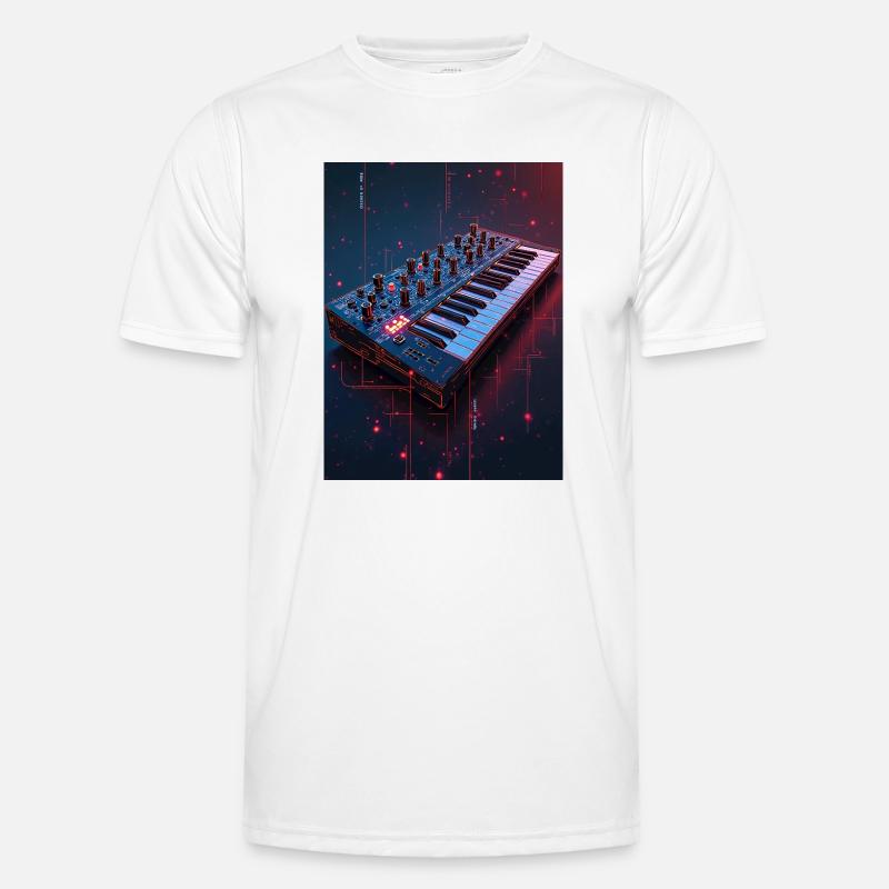 Futuristic Synthwave Music Console Men's Functional T-Shirt