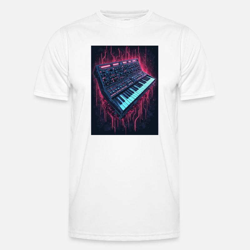 Conception musicale de synthétiseur de néon T-shirt sport Homme