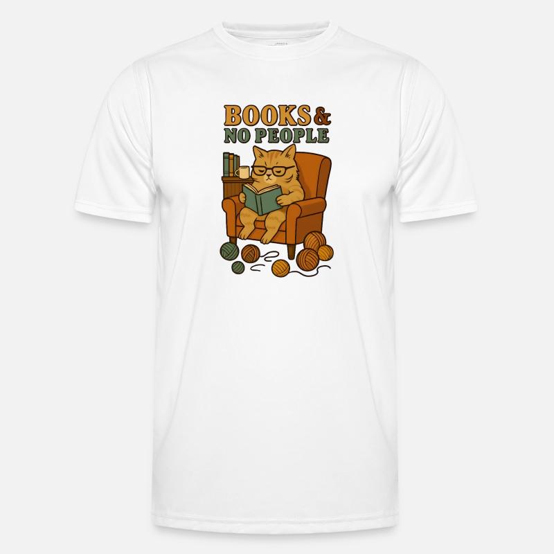 Cat reader in a comfortable armchair - Men's Functional T-Shirt - white