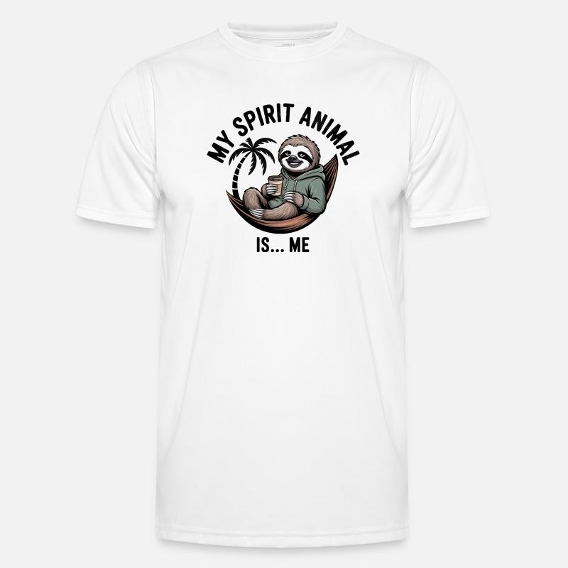 Sloth Coffee Hammock Relaxing Design Men's Functional T-Shirt