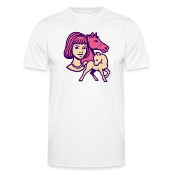 Horse Girl Pop Art Pink - Men's Functional T-Shirt - white - Front - AI Model Male 178 dark (178cm)