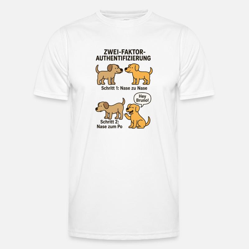 Dog Detection Two-Factor Authentication - Men's Functional T-Shirt - white