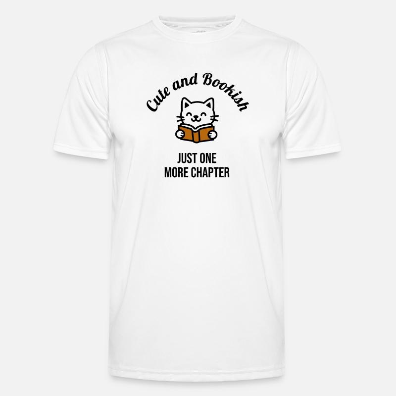 Livre de lecture de chat mignon T-shirt sport Homme