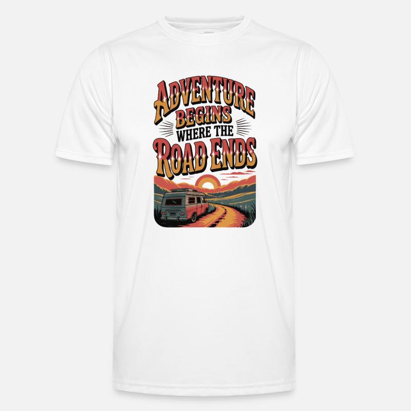 Das Abenteuer beginnt dort, wo die Straße endet Männer Funktions-T-Shirt