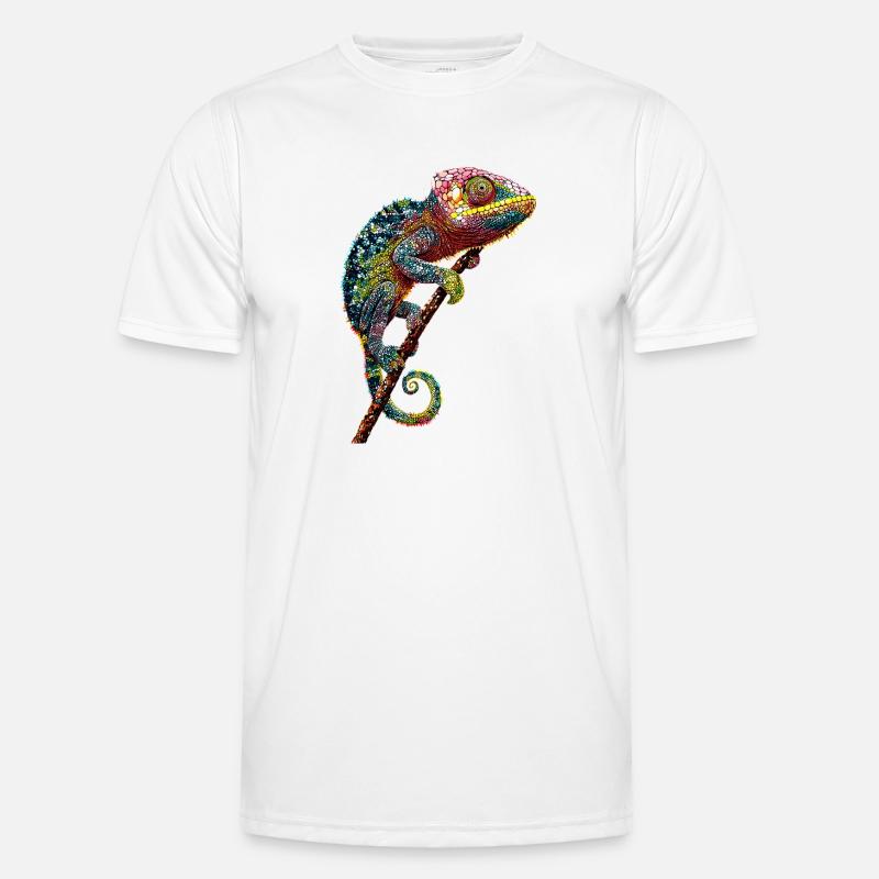 Chameleon Lizard Reptile Chameleon Iguana Lizard - Men's Functional T-Shirt - white
