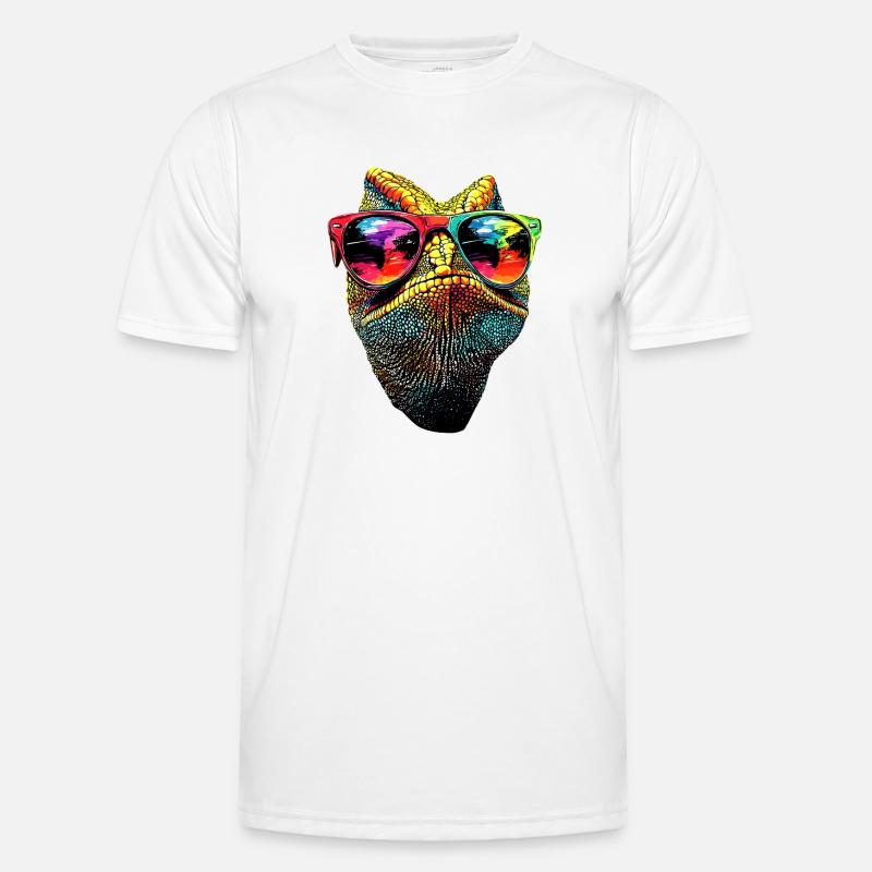 Chameleon Lizard Reptile Chameleon Iguana Lizard - Men's Functional T-Shirt - white