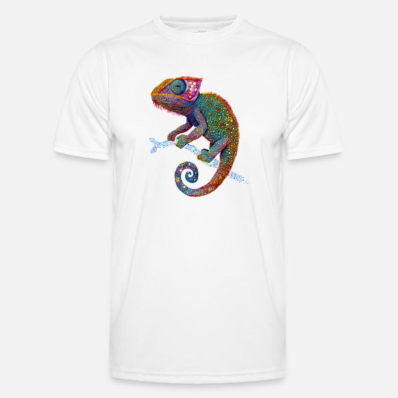 Chameleon Lizard Reptile Chameleon Iguana Lizard - Men's Functional T-Shirt - white