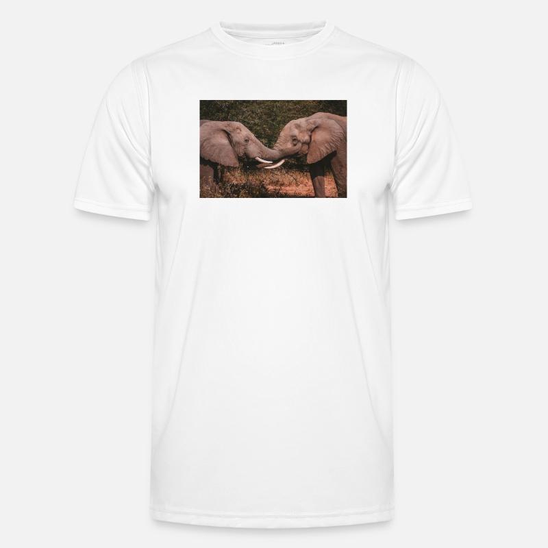 Elephants Intertwining Trunks  Men's Functional T-Shirt