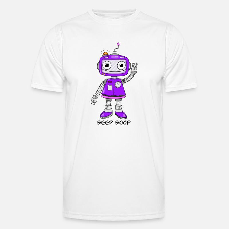Lila Roboter Männer Funktions-T-Shirt