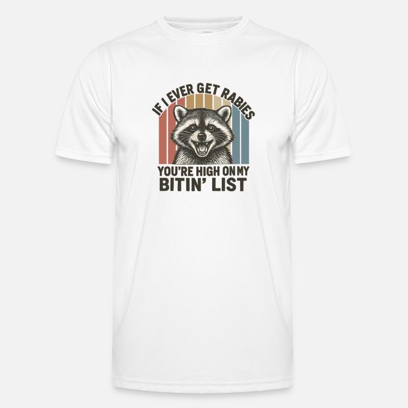Rascal Raccoon High on Biting List Men's Functional T-Shirt