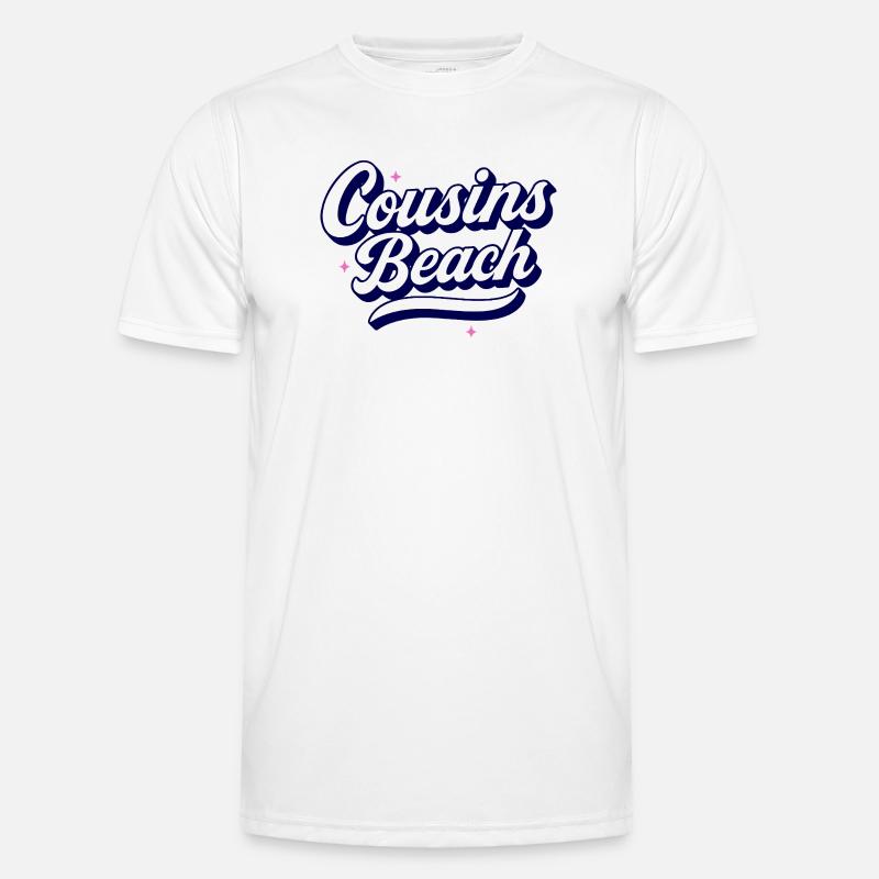 Cousins Beach – Retro Script Design Men's Functional T-Shirt