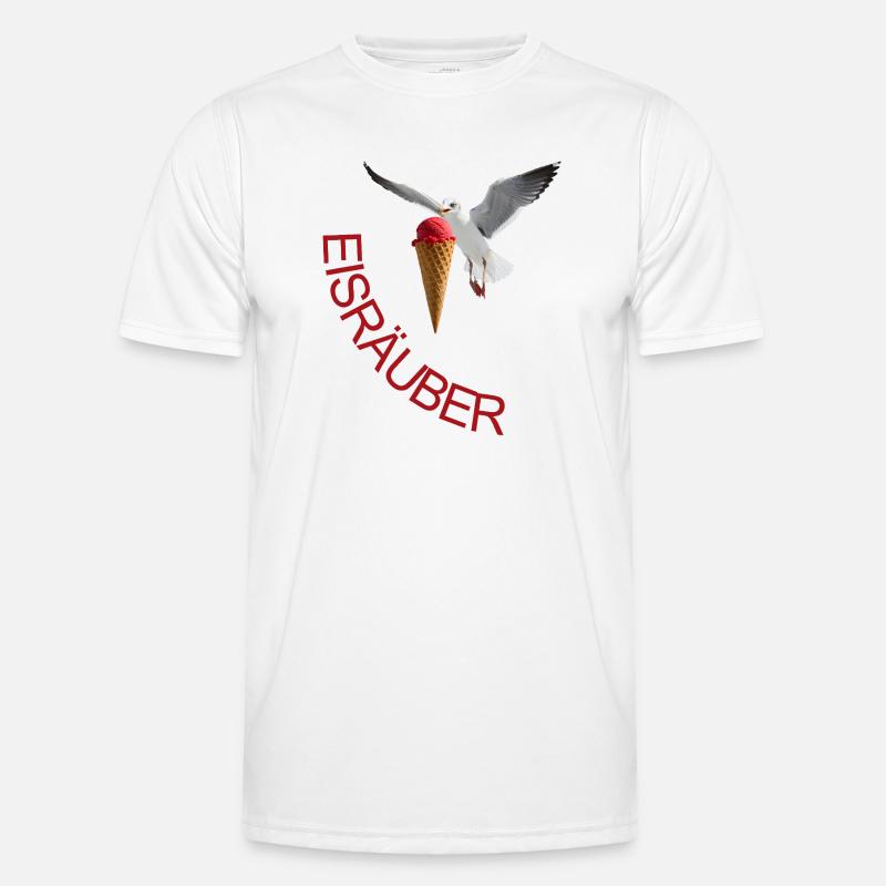 Möwe mit Eiscreme Eisräuber - Men's Functional T-Shirt - white