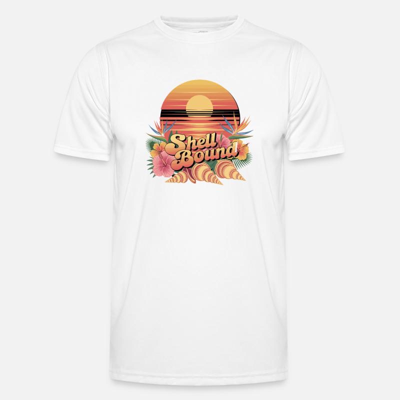Shell Bound Tropical Sunset Landscape Men's Functional T-Shirt