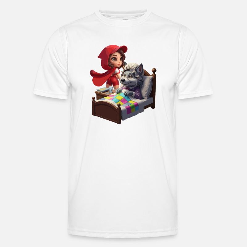 Rotkäppchen bei Oma Wolf Männer Funktions-T-Shirt