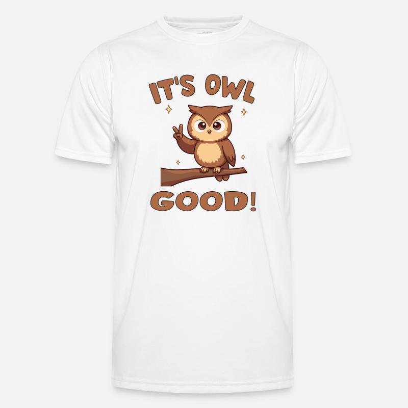 Niedliche Eule mit aufmunternder Botschaft - Männer Funktions-T-Shirt - Weiß