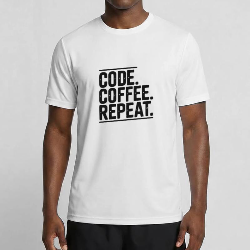 Code Coffee Repeat Men's Functional T-Shirt