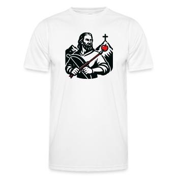 Figure légendaire de la Suisse - T-shirt sport Homme - blanc - Devant - AI Model Male 178 dark (178cm)