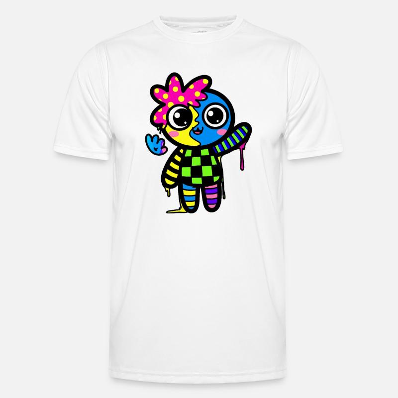 Split Face Regenbogen Pop Art - Männer Funktions-T-Shirt - Weiß